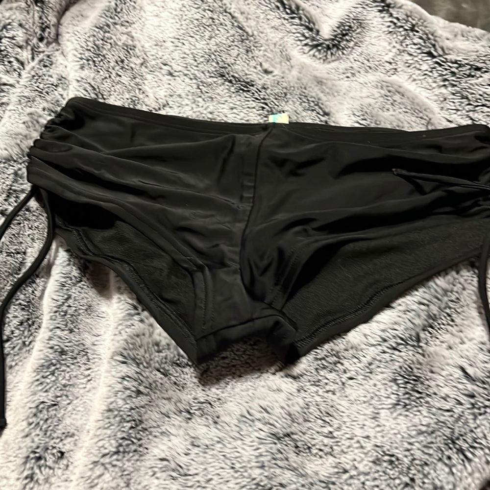 Swim bikini bottoms with drawstrings on both sides
